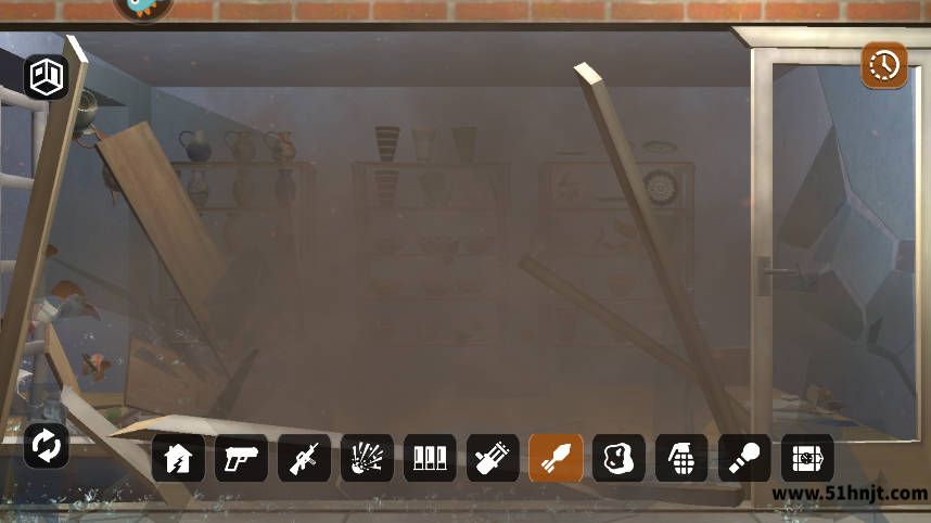 房间破坏模拟器底部武器工具栏