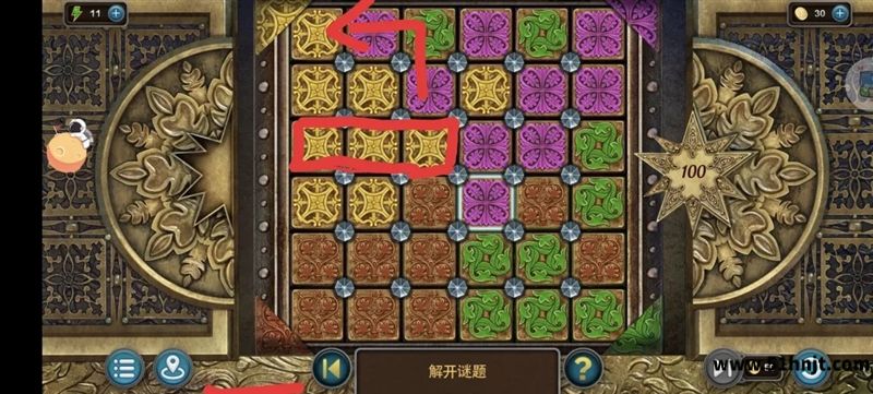 幻想时空探险方块谜题左上角第一排调整方法