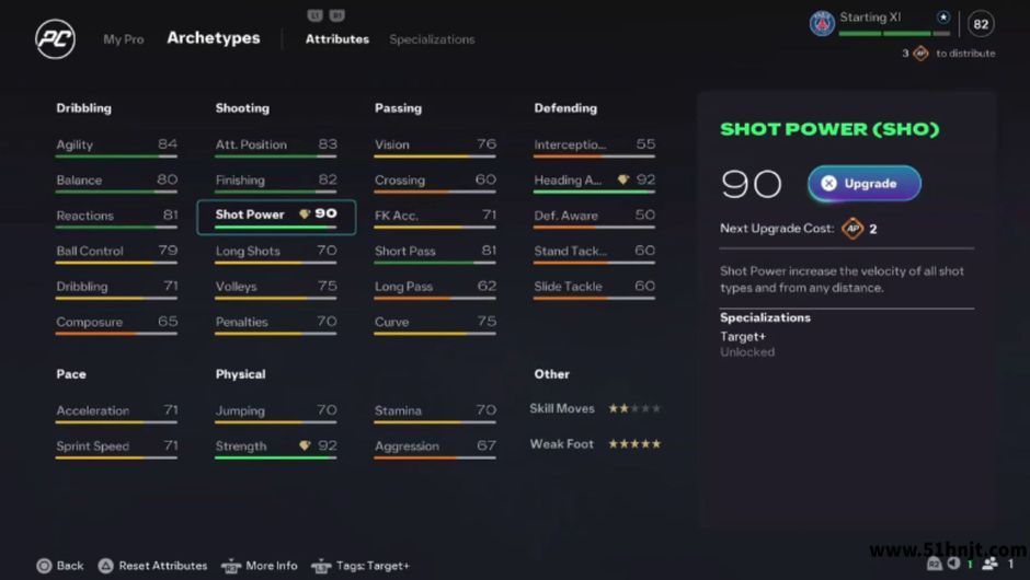 FC 26球员原型Attributes属性升级及Upgrade按钮