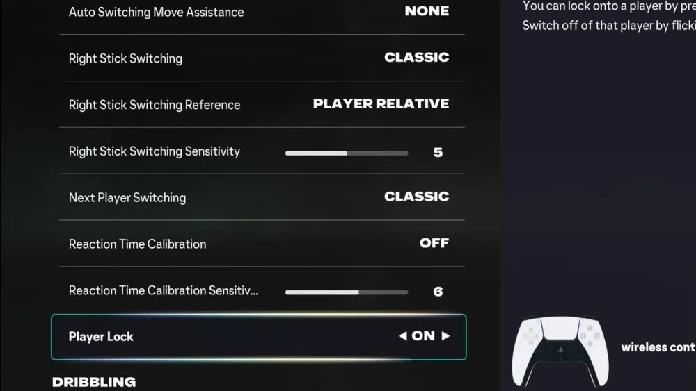 FC 26右摇杆切人设置中的Classic与Player Relative选项