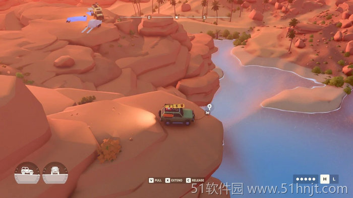 越过山丘连接绞盘后显示拉动延长和释放操作