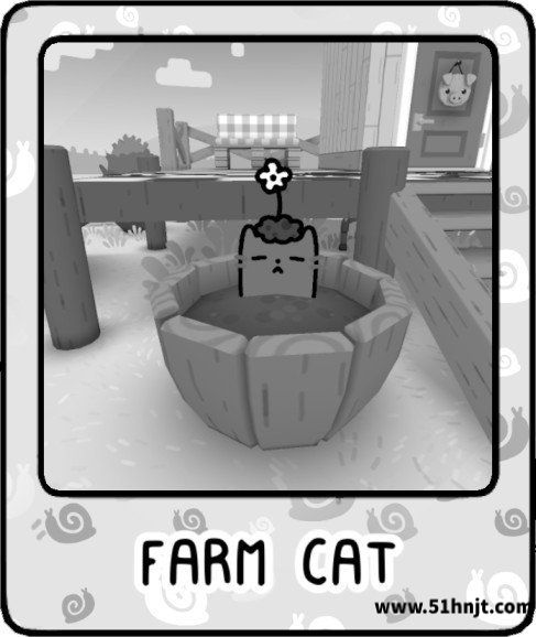 摄影冒险2Farm Cat农场猫图鉴卡片，显示从花盆中发现的隐藏猫