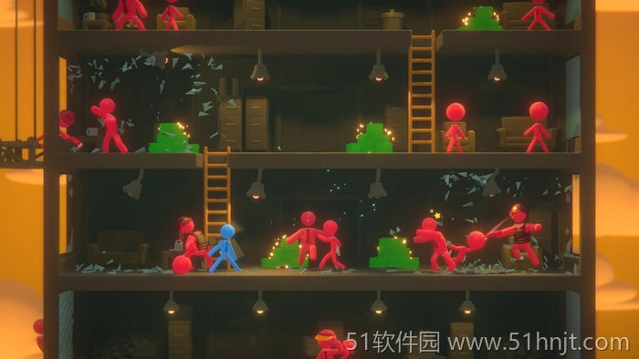 打工火柴人 关卡以整栋建筑的剖面呈现