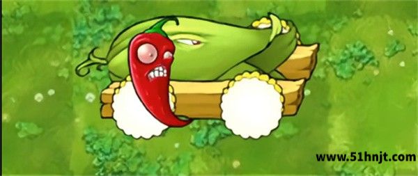 植物大战僵尸融合二创版玉米加农炮与火爆辣椒合成火焰加农炮
