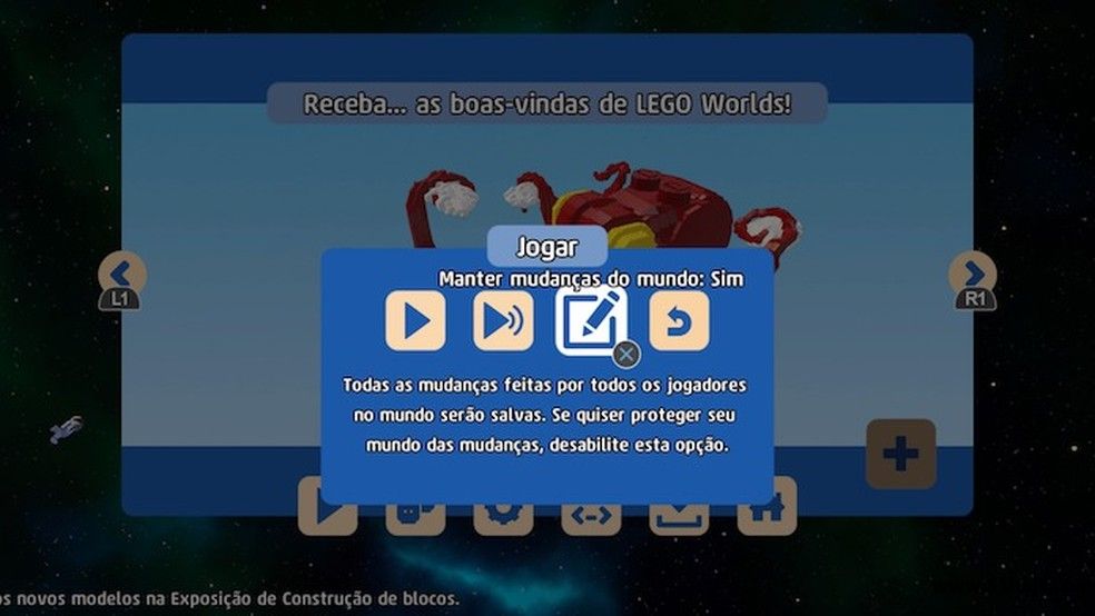乐高世界在线游戏Keep World Changes保留世界修改设置界面