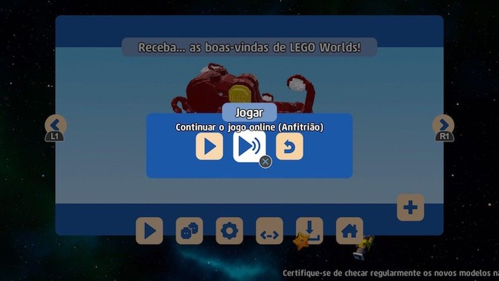 乐高世界在线游戏主持人选择界面及Continue Game Online入口