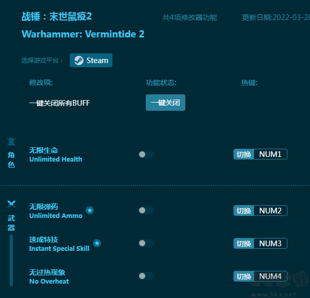 战锤：末世鼠疫2四项修改器