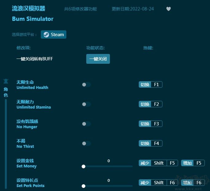 流浪汉模拟器六项修改器