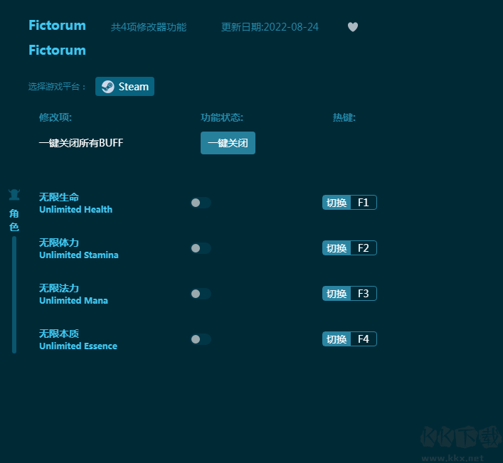 Fictorum四项修改器