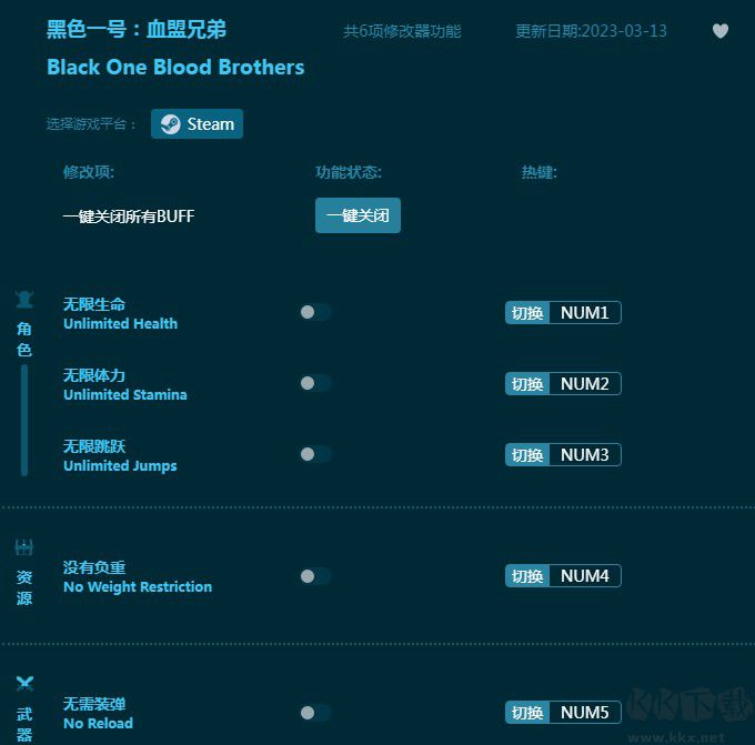 黑色一号血盟兄弟六项修改器